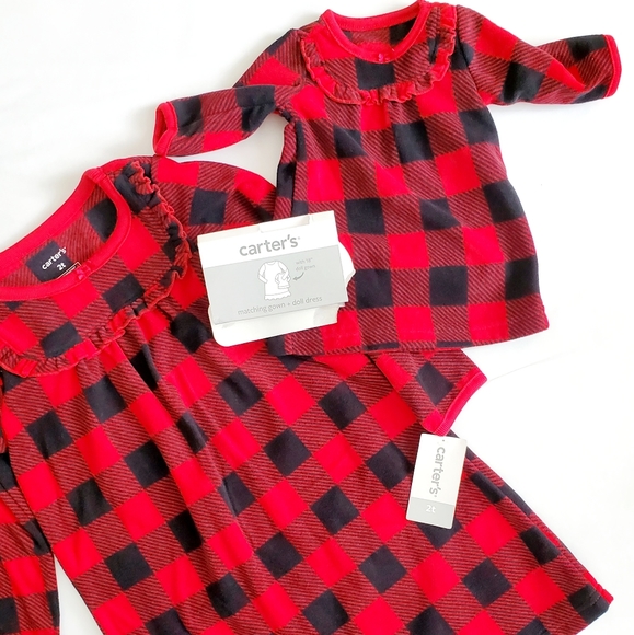 Carter's Other - New Carters plaid gown and matching doll gown